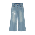 UPTOPWEAR Women's Vintage Wash Flared Leg Jeans