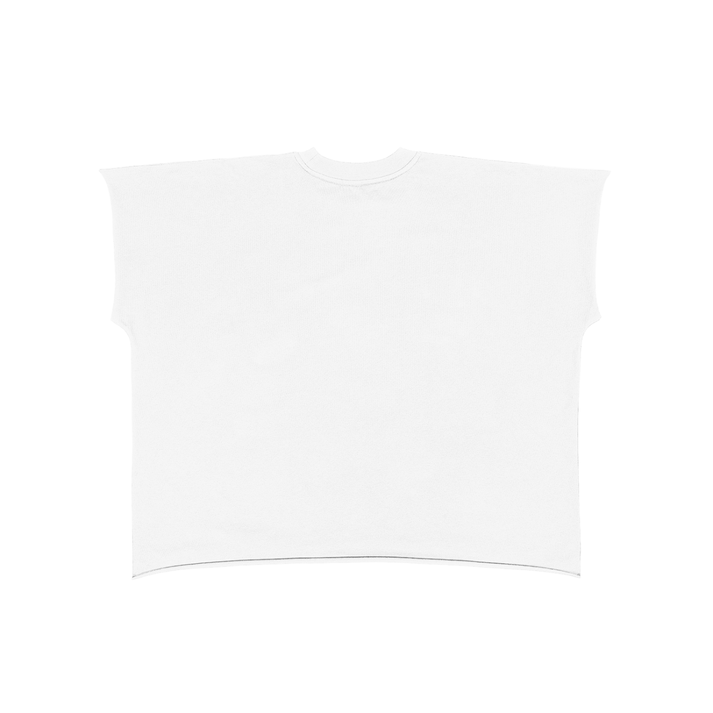 UPTOPWEAR  Raw Edge Boxy Non-Shrink T-Shirt