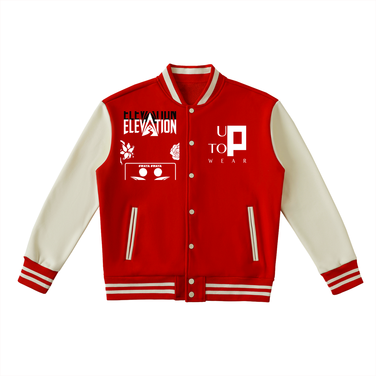 UPTOPWEAR Two-Tone Fleeced Varsity Jacket