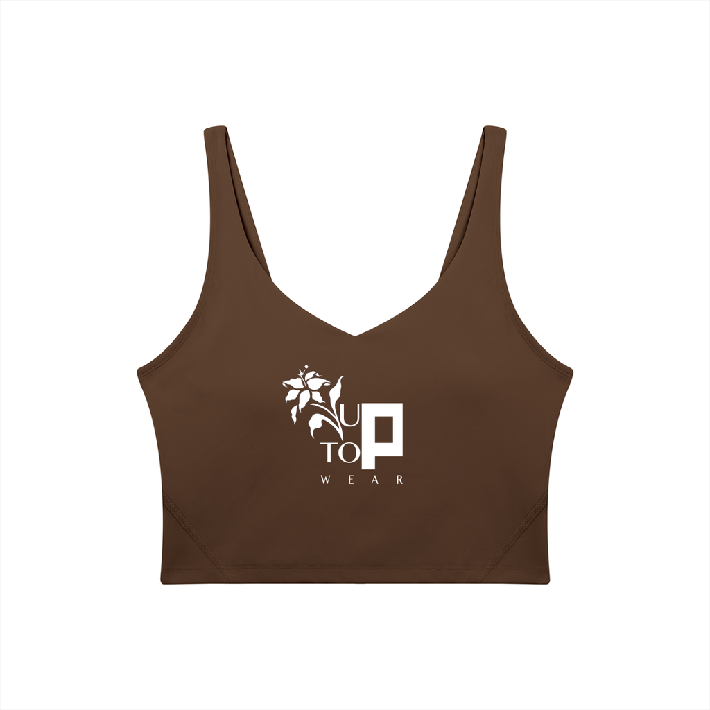 UPTOPWEAR Women's V-Neck Yoga Sports Bra