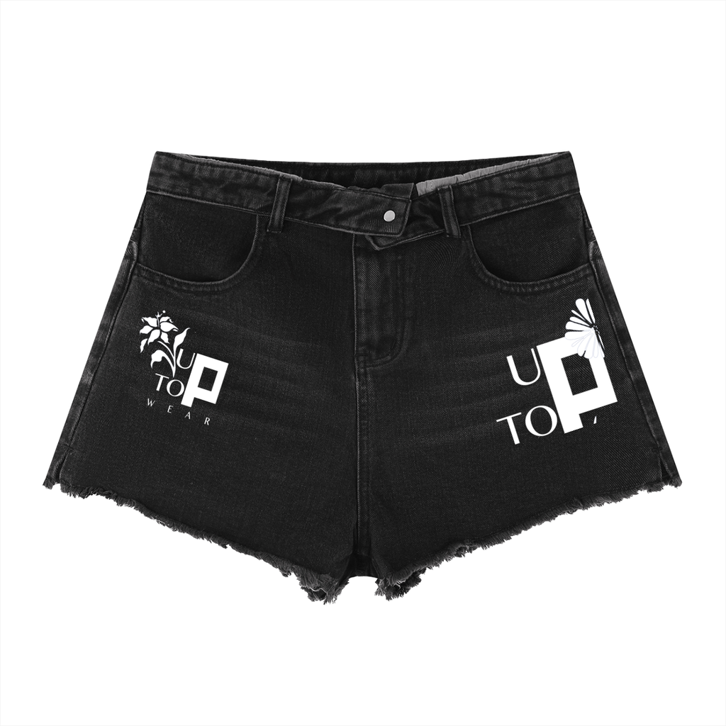 UptopWear Women’s Vintage Wash High Rise Denim Shorts