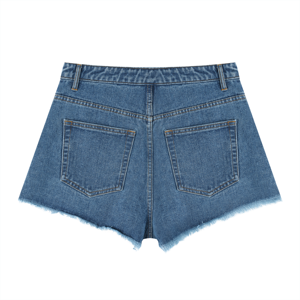 UPTOPWEAR Women’s Vintage Wash High Rise Denim Shorts