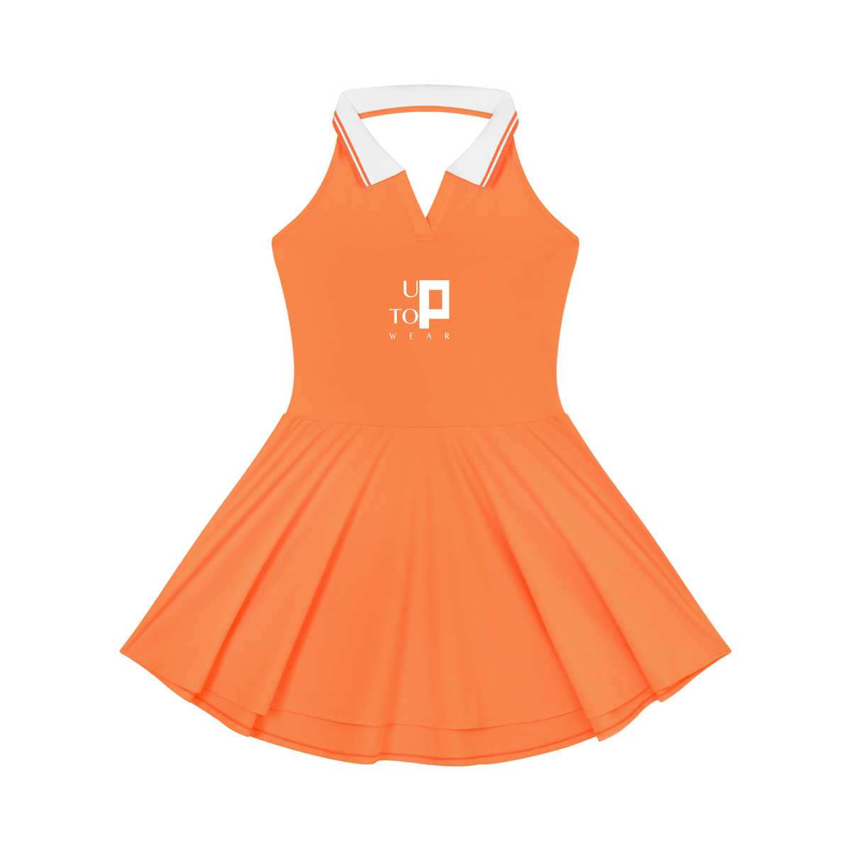 UPTOPWEAR Women's Collared Halter A-Line Tennis Dress