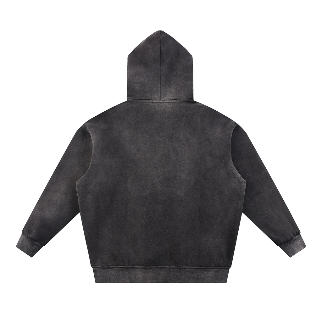 UPTOPWEAR Sun Fade Contrast Tape Fleece Hoodie