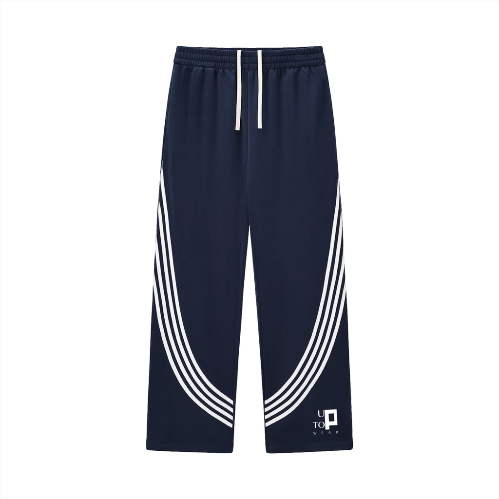 UPTOPWEAR Curved Stripe Straight Sweatpants