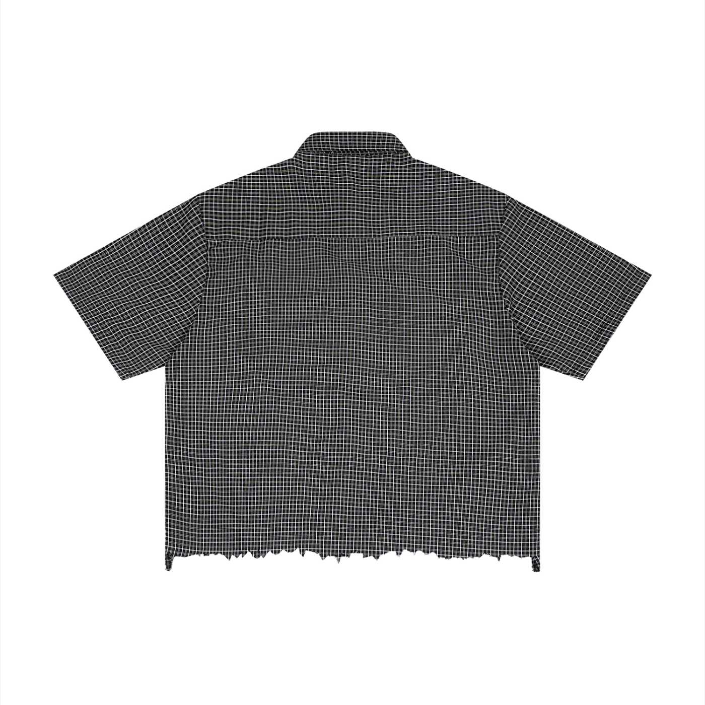 UPTOPWEAR Unisex Distressed Plaid Boxy Shirt