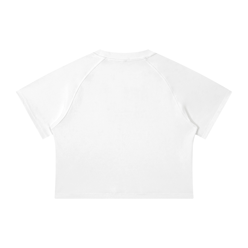 UPTOPWEAR Women's Mineral Wash Raglan Crop T-Shirt