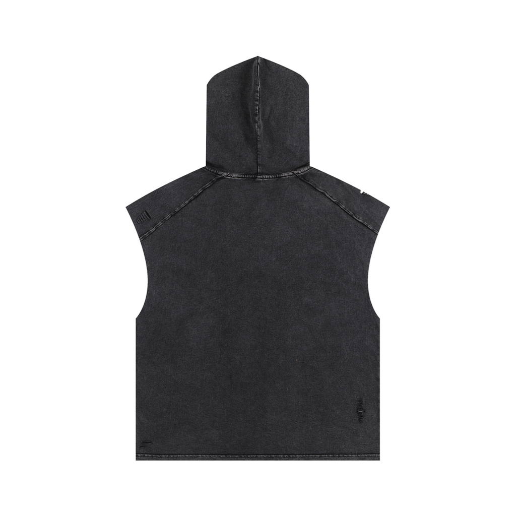 UPTOPWEARV Snow Washed Boxy Hooded Tank Top