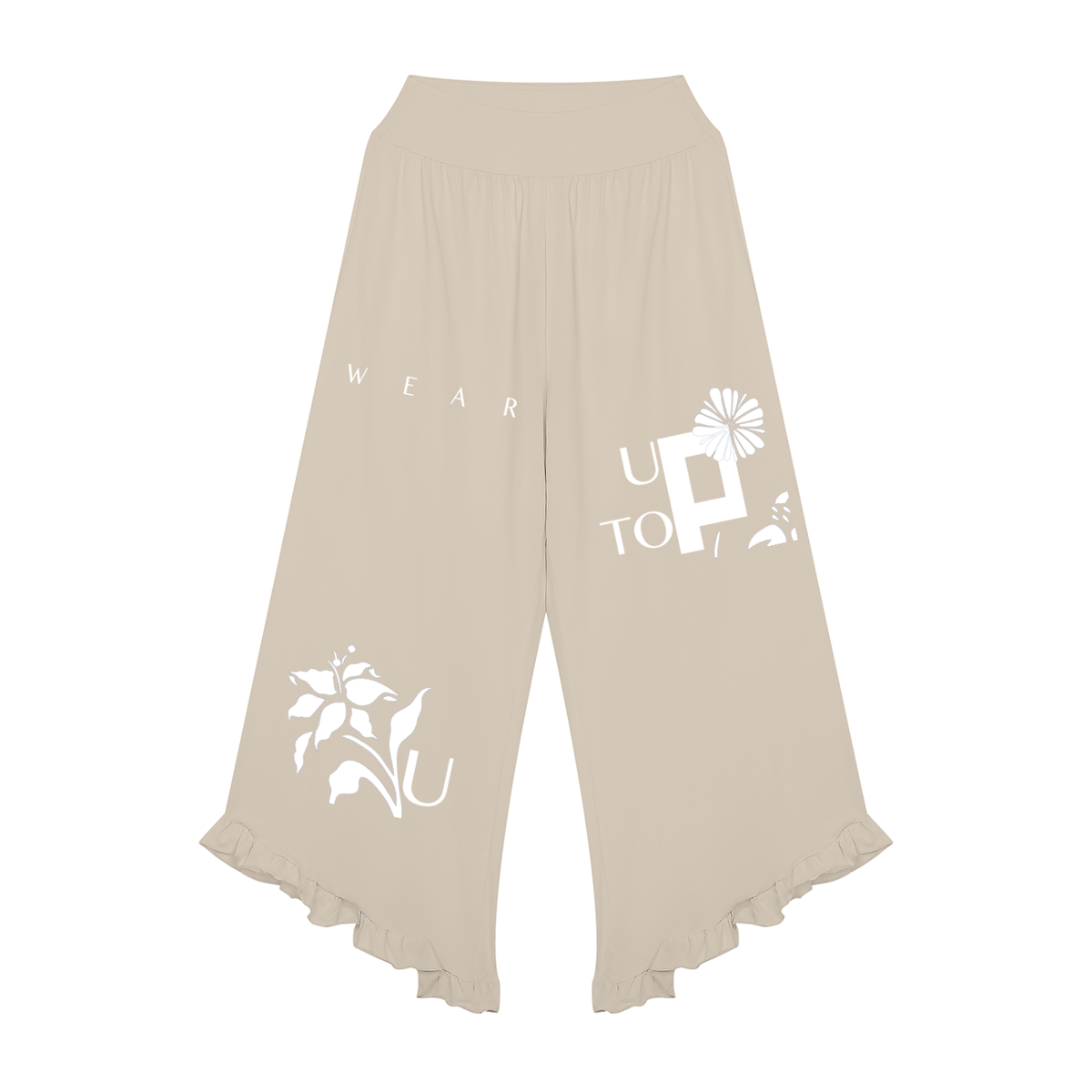 UPTOPWEAR Women’s Ruched Wide Leg Pants