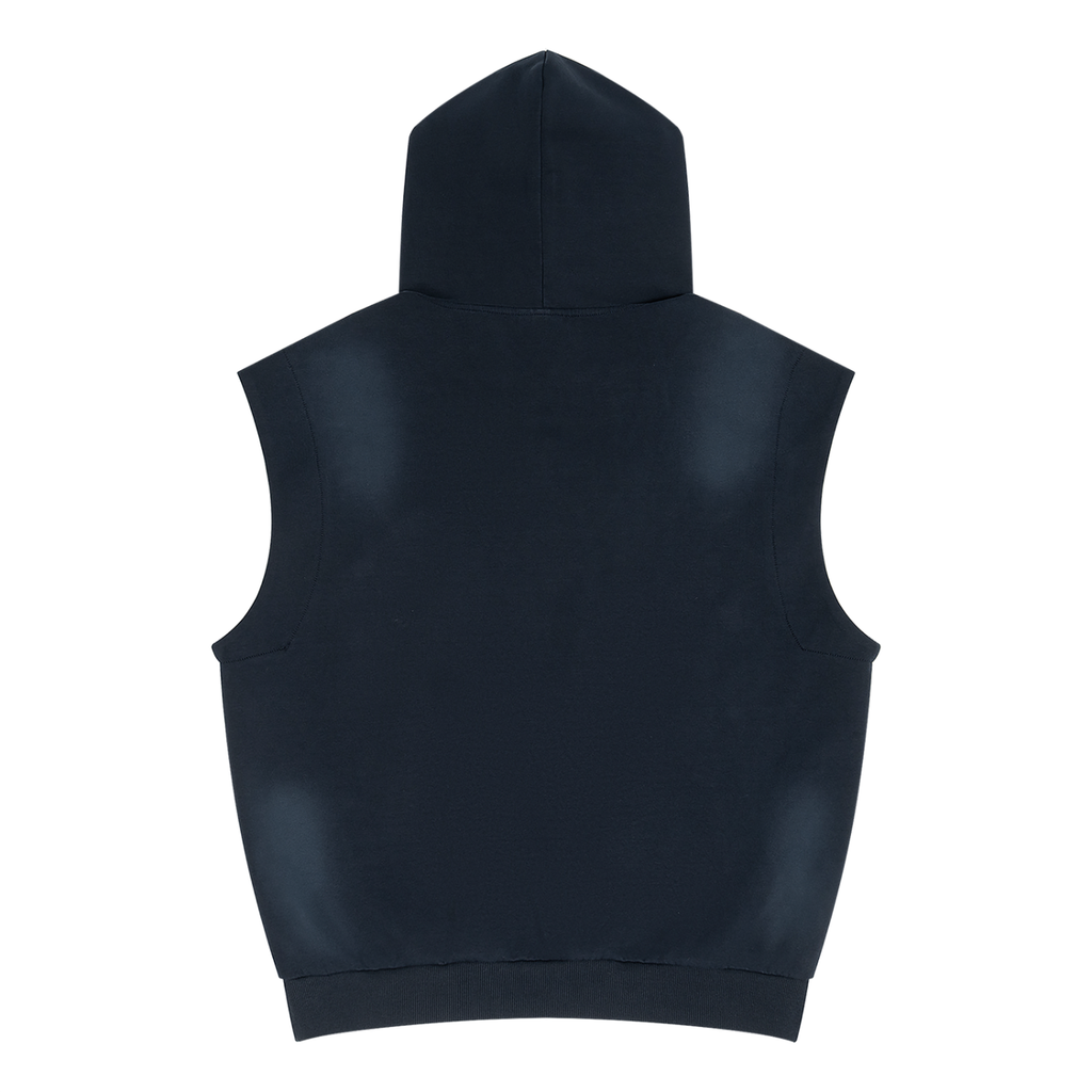 UptopWear Unisex Vintage Wash Sun Fade Sleeveless Hoodie