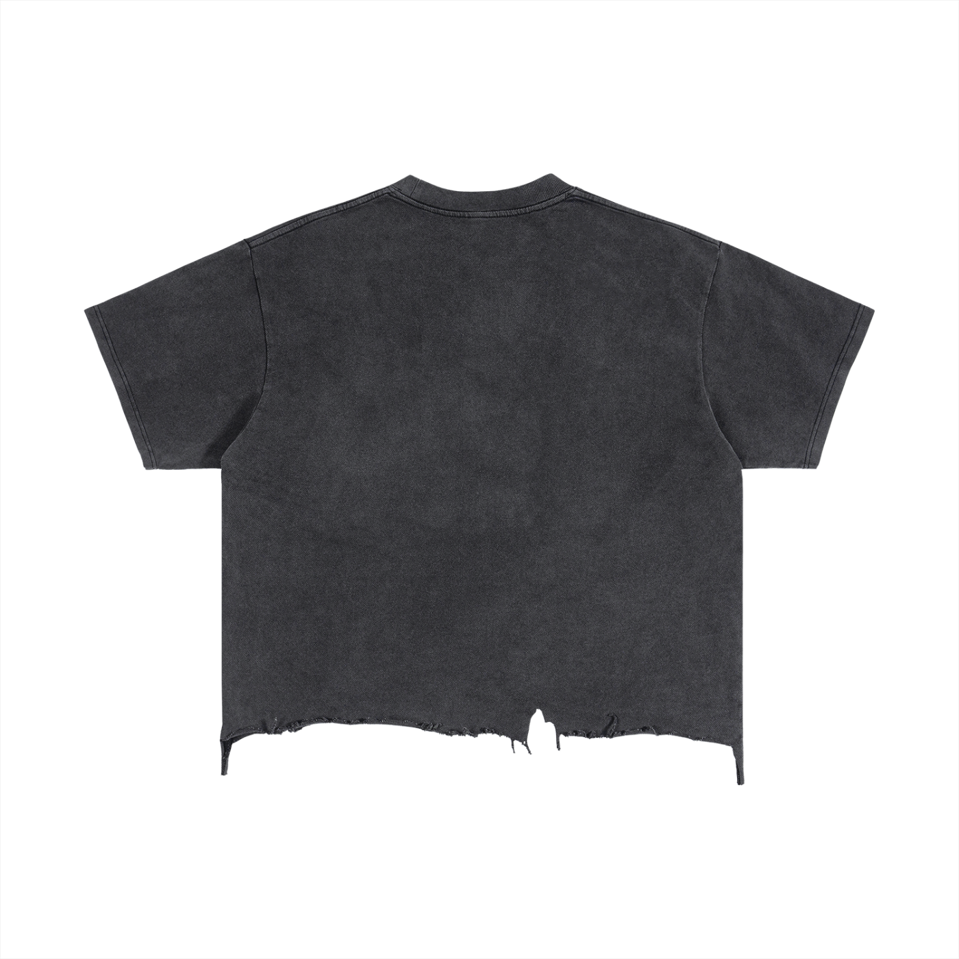 UPTOPWEAR Vintage Wash Boxy Distressed Hem T-Shirt