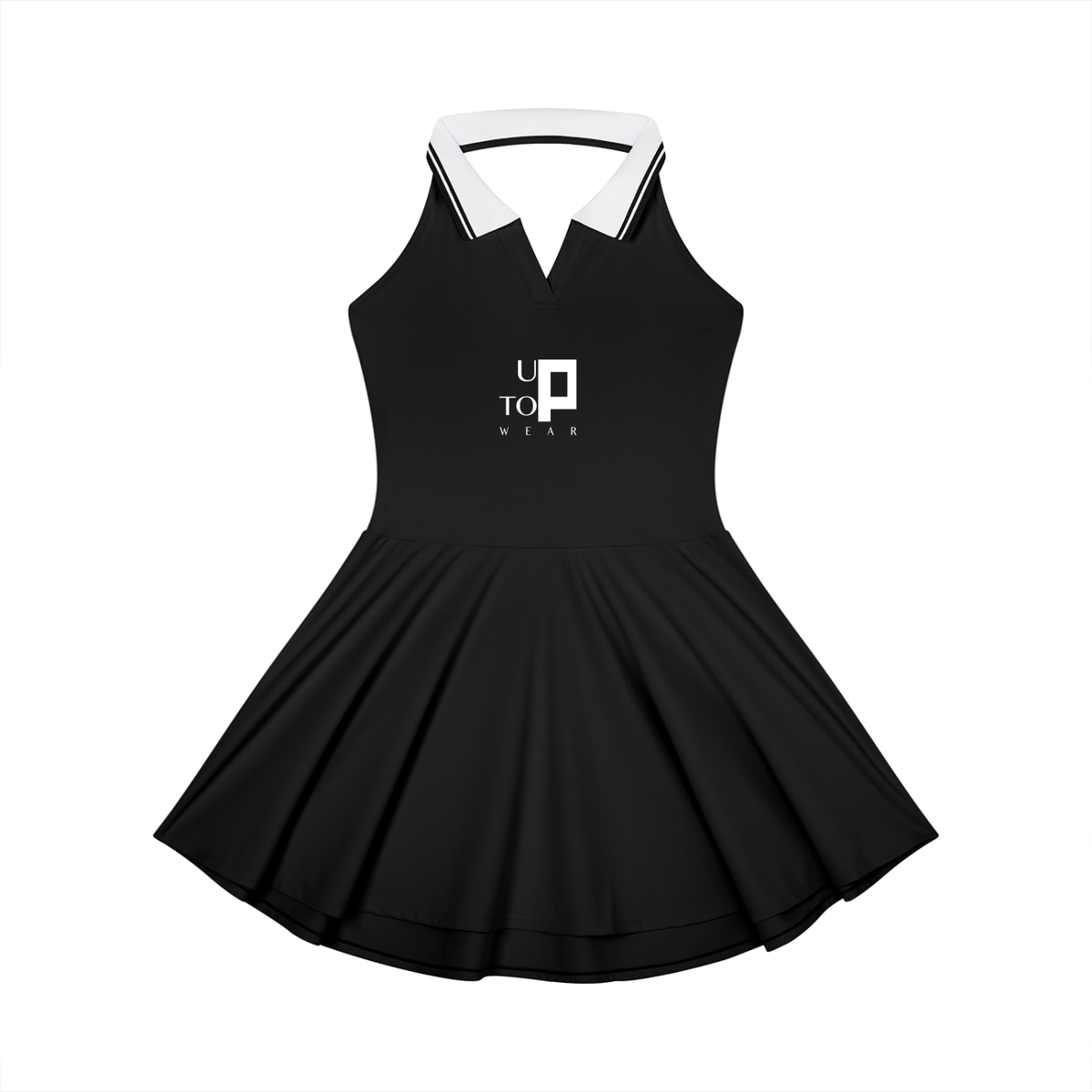 UPTOPWEAR Women's Collared Halter A-Line Tennis Dress