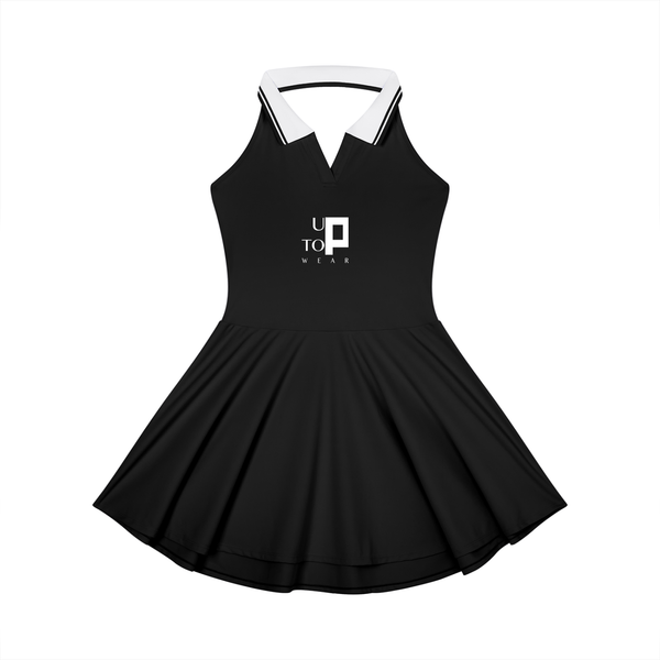 UPTOPWEAR Women's Collared Halter A-Line Tennis Dress