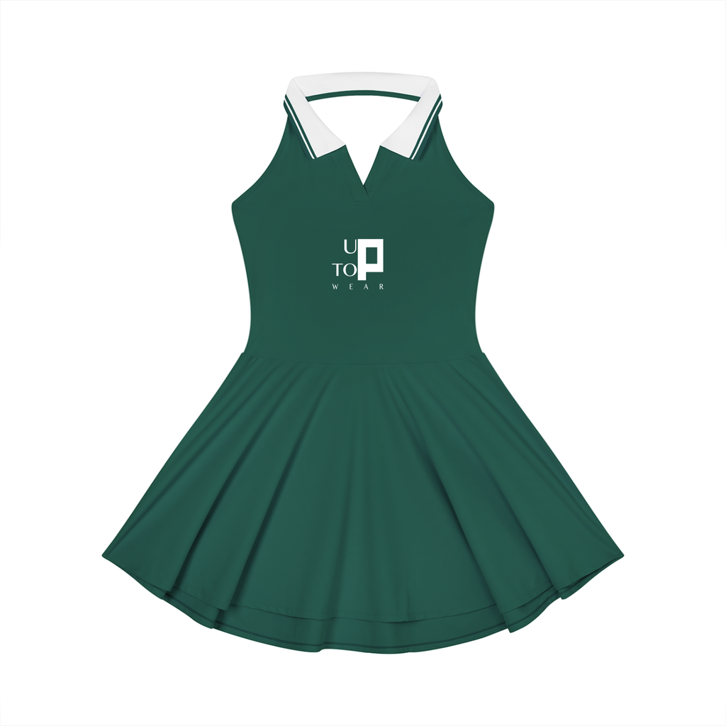 UPTOPWEAR Women's Collared Halter A-Line Tennis Dress