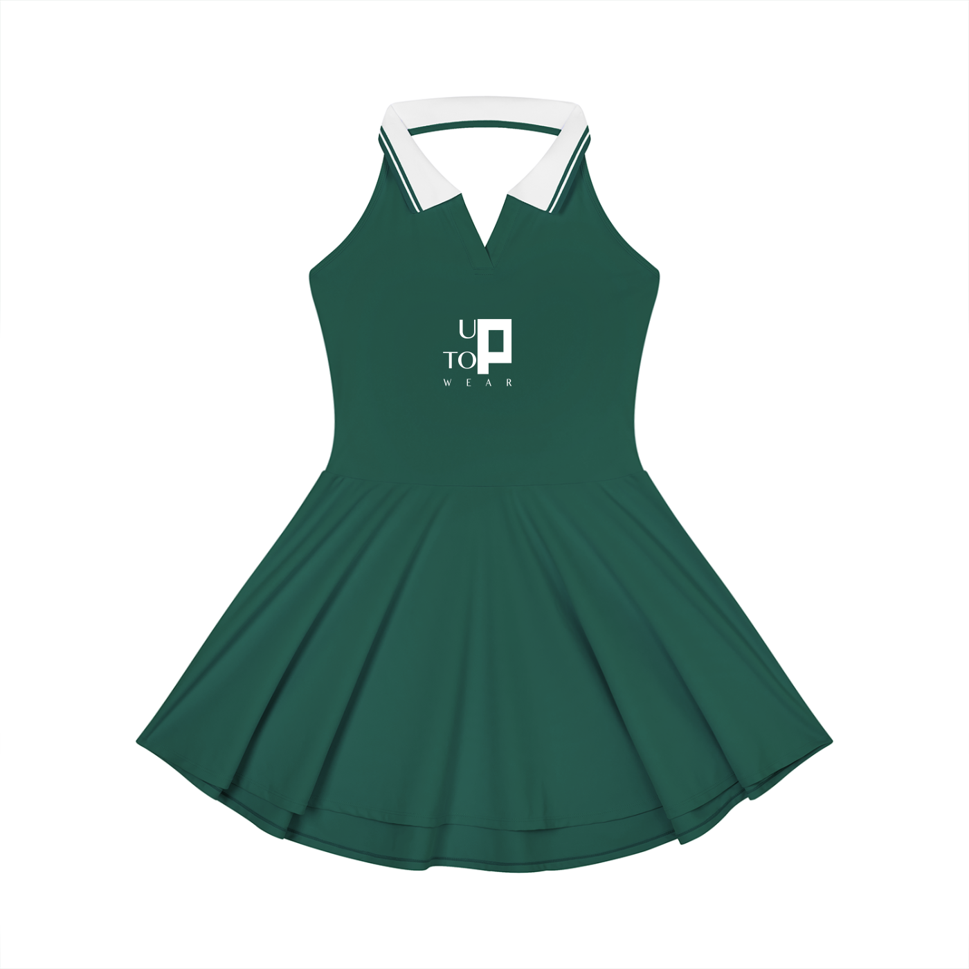UPTOPWEAR Women's Collared Halter A-Line Tennis Dress
