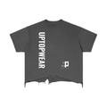 UPTOPWEAR Vintage Wash Boxy Distressed Hem T-Shirt