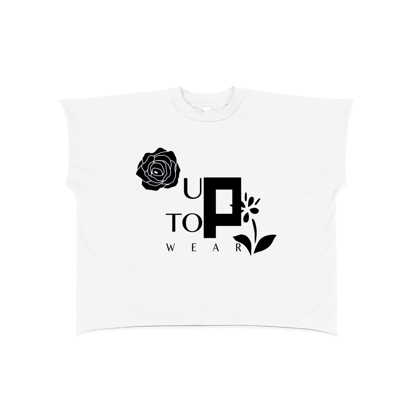 UPTOPWEAR  Raw Edge Boxy Non-Shrink T-Shirt