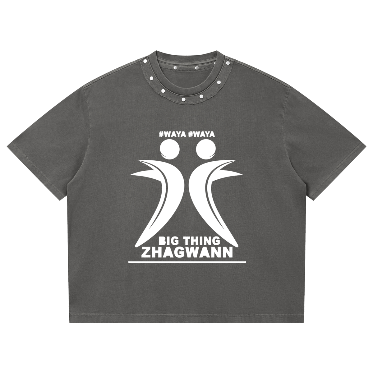 UPTOPWEAR Unisex Washed Boxy Studded T-Shirt