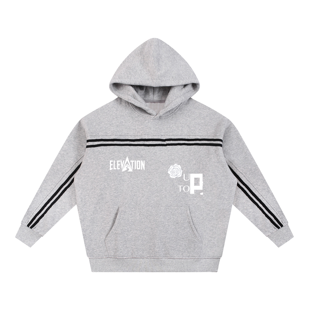 UPTOPWEAR Sun Fade Contrast Tape Fleece Hoodie