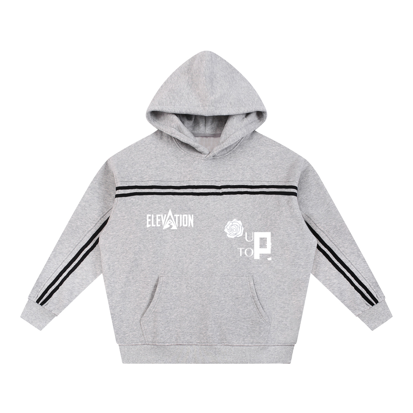 UPTOPWEAR Sun Fade Contrast Tape Fleece Hoodie