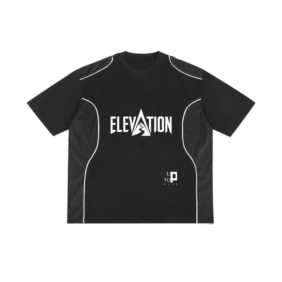 UPTOPWEAR Contrast Piped Panel T-Shirt