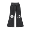 UPTOPWEAR Vintage Washed Flared Fleece Pants