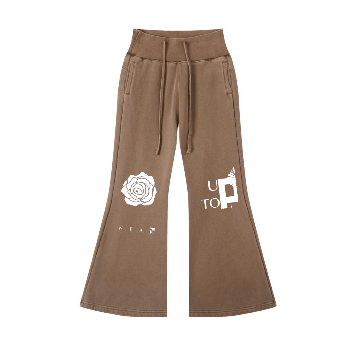 UPTOPWEAR Vintage Washed Flared Fleece Pants