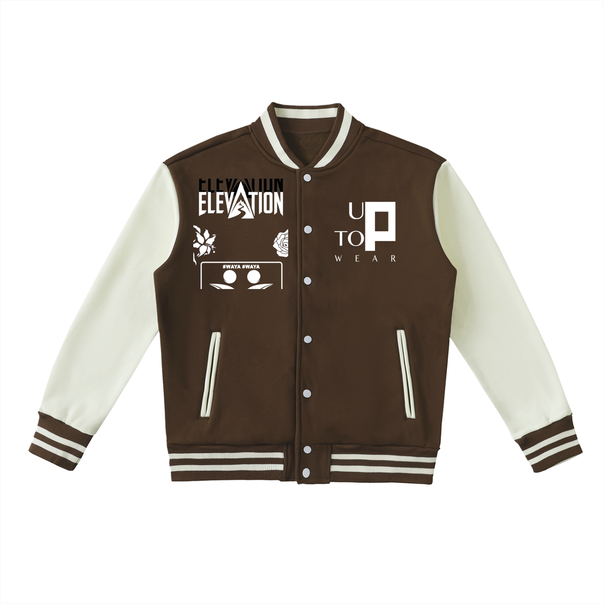 UPTOPWEAR Two-Tone Fleeced Varsity Jacket