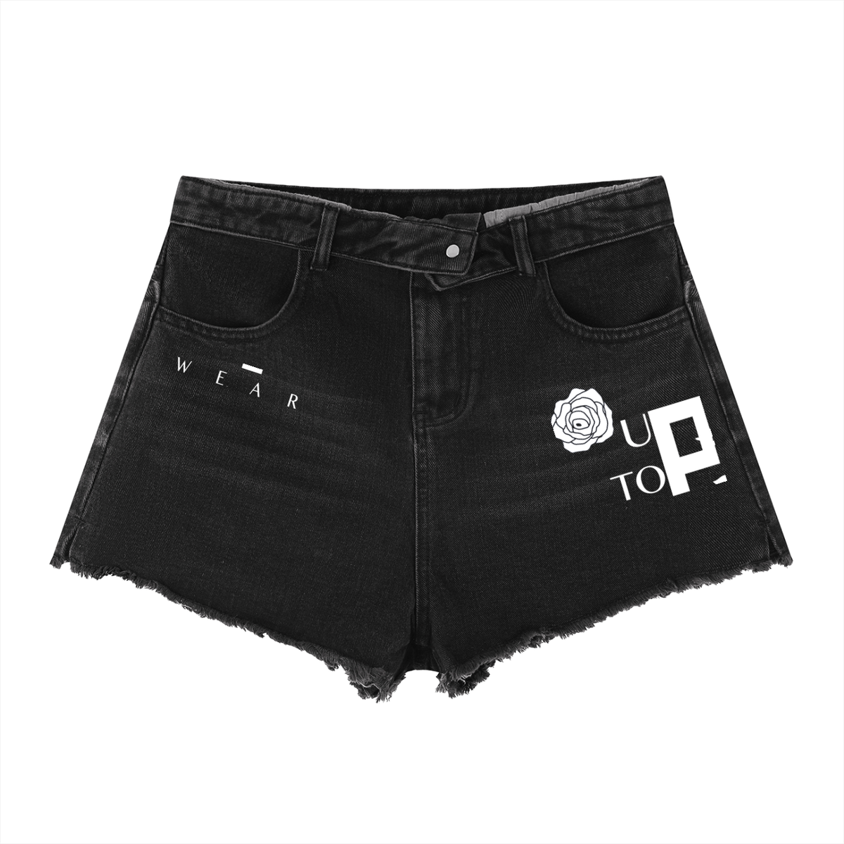 UPTOPWEAR Women’s Vintage Wash High Rise Denim Shorts