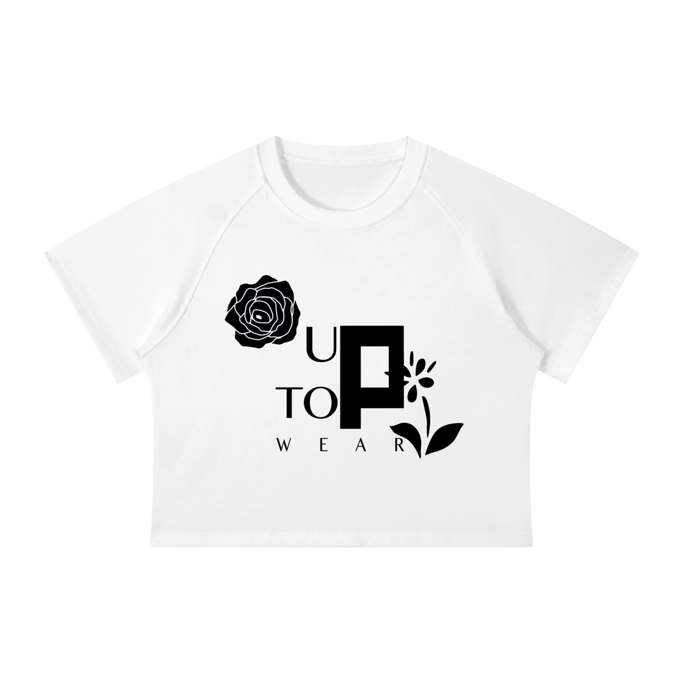 UPTOPWEAR Women's Mineral Wash Raglan Crop T-Shirt