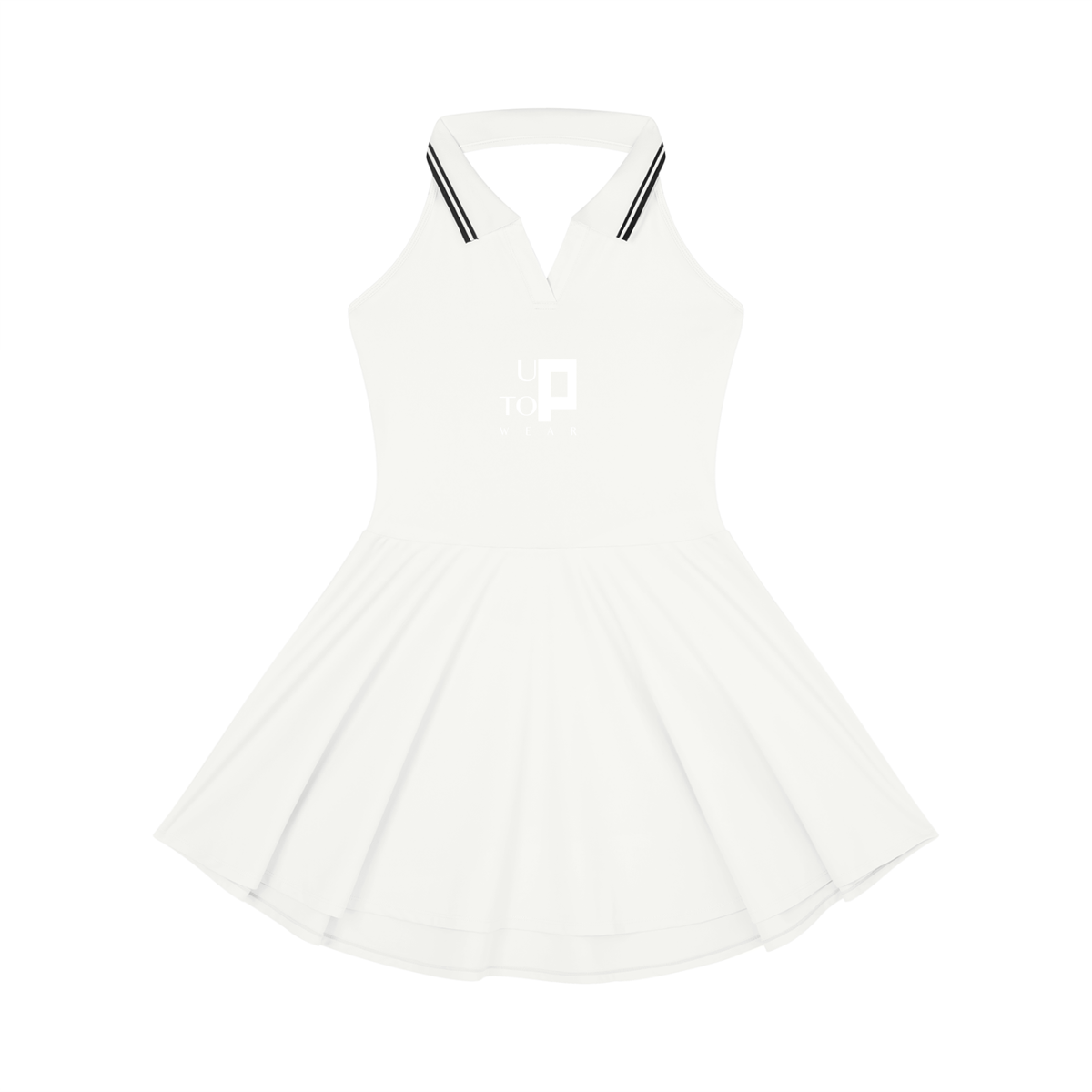 UPTOPWEAR Women's Collared Halter A-Line Tennis Dress