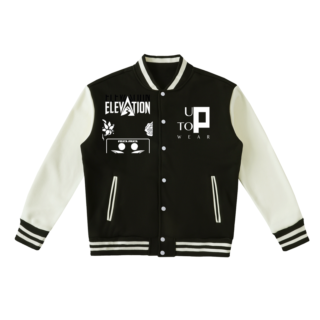 UPTOPWEAR Two-Tone Fleeced Varsity Jacket