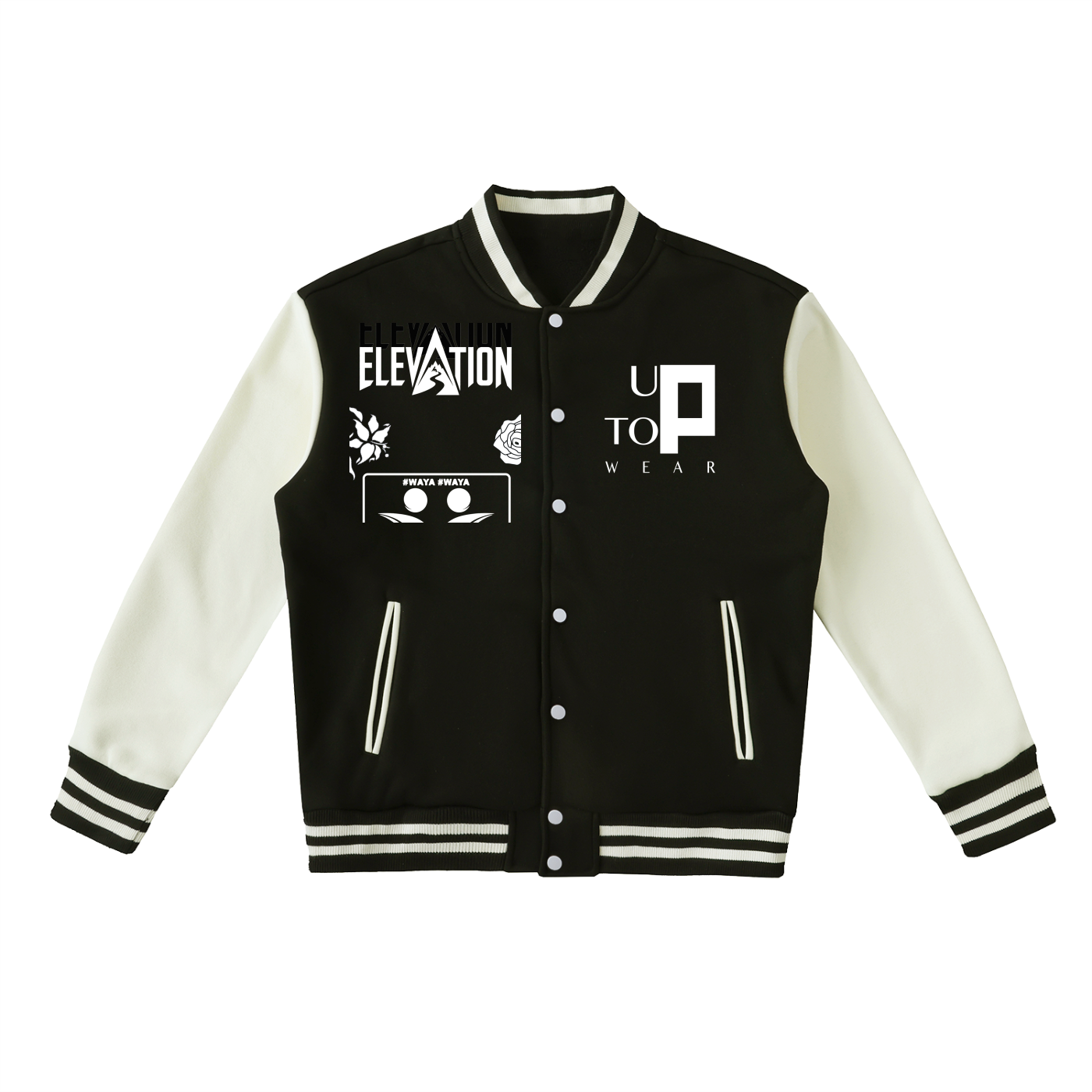 UPTOPWEAR Two-Tone Fleeced Varsity Jacket