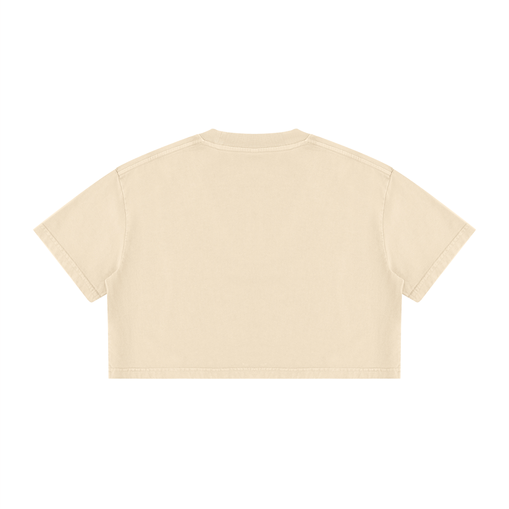 UPTOPWEAR Women's Mineral Wash Cotton Crop T-Shirt