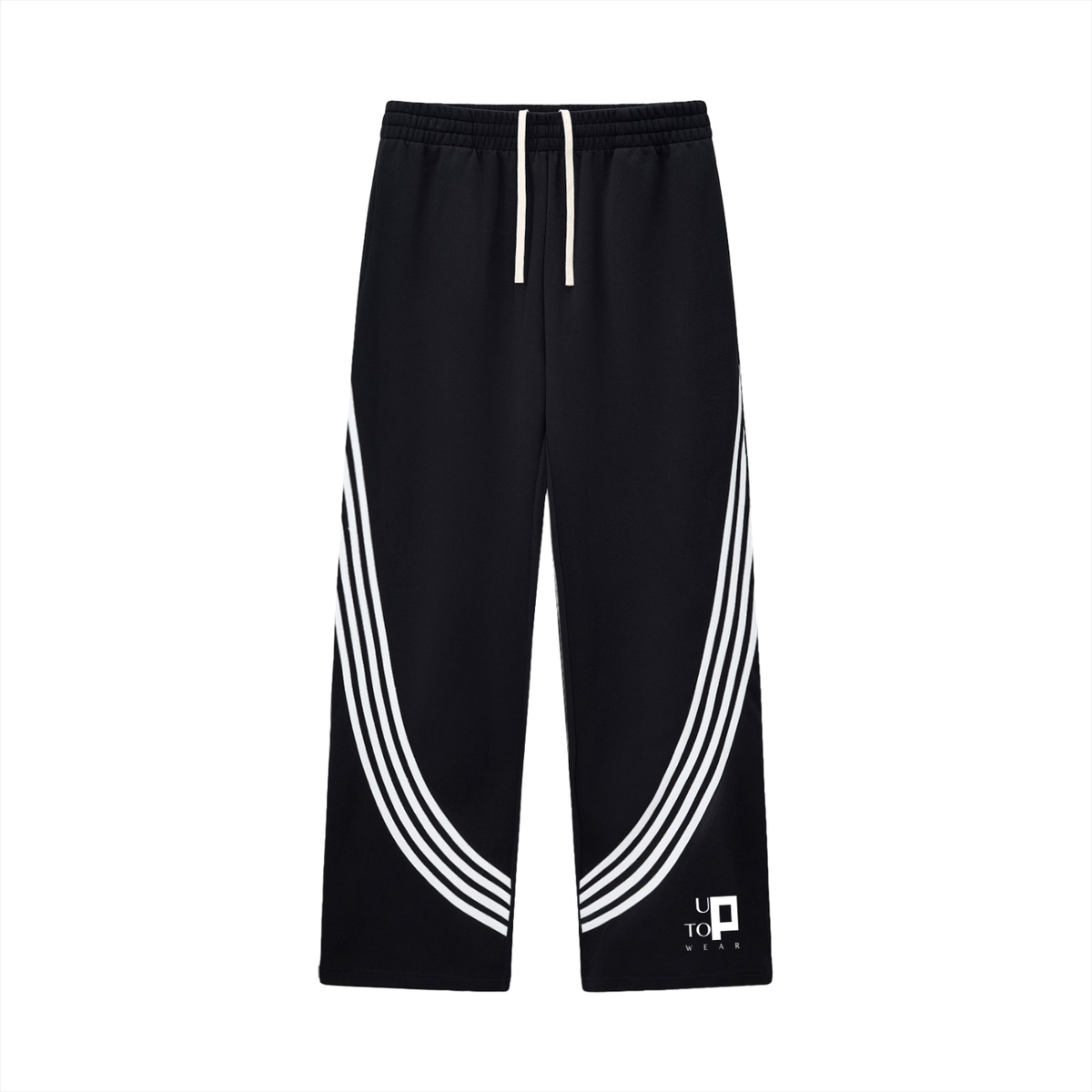 UPTOPWEAR Curved Stripe Straight Sweatpants