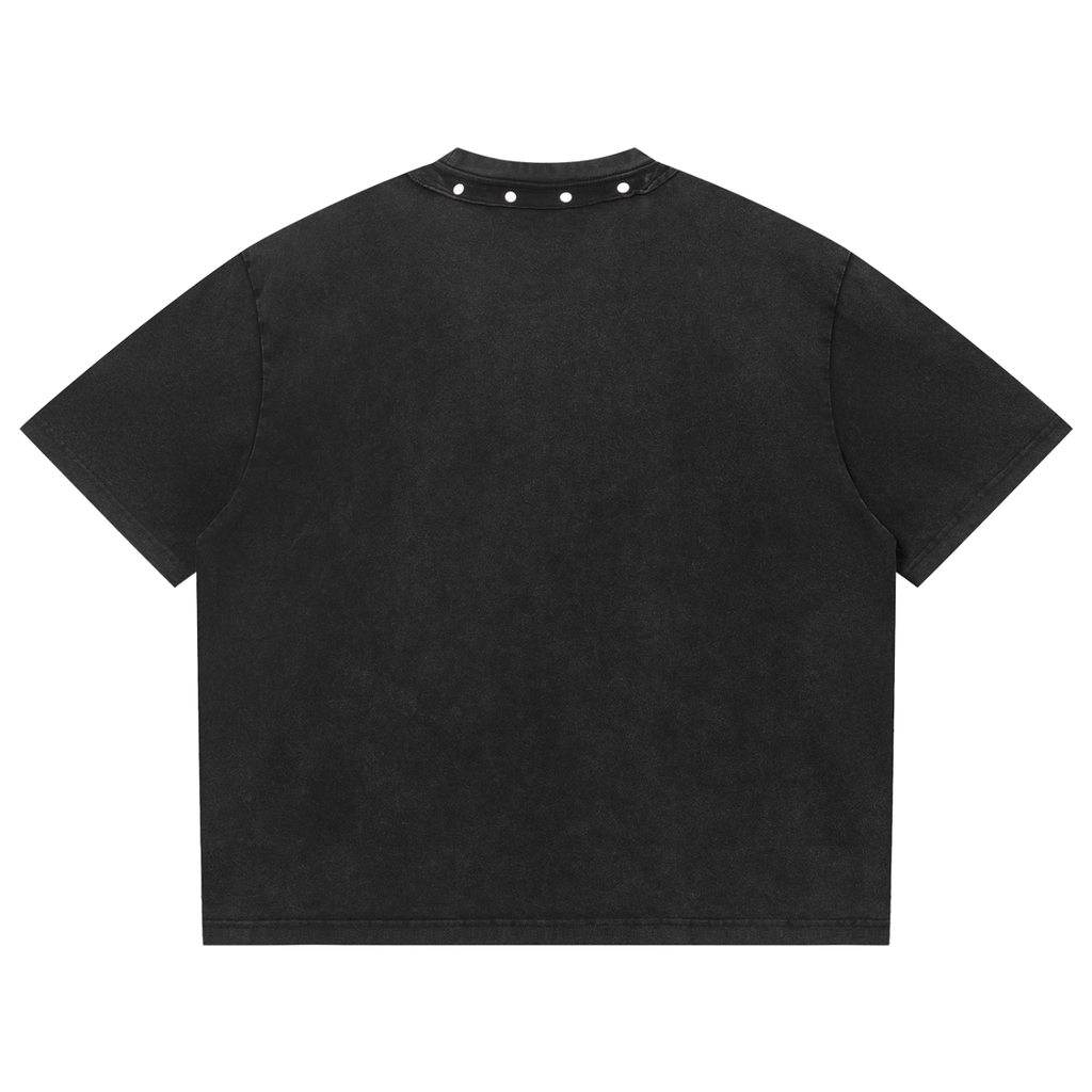 UPTOPWEAR Unisex Washed Boxy Studded T-Shirt