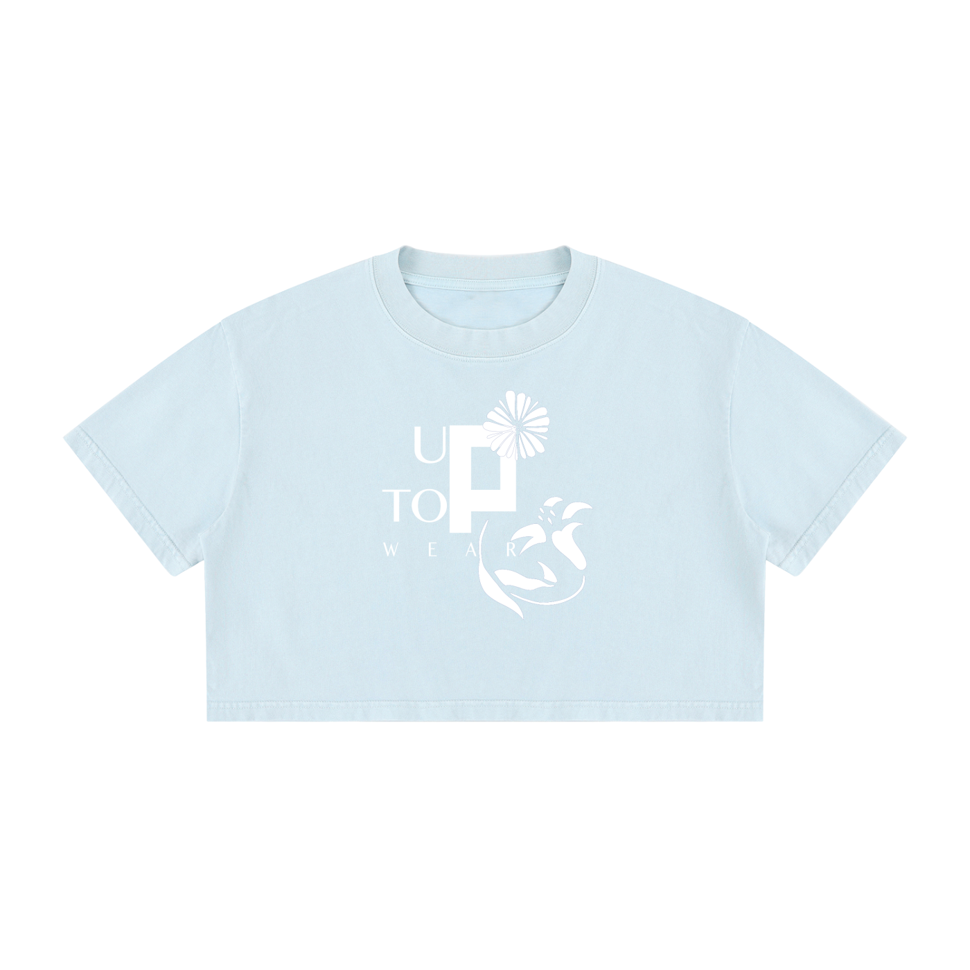 UPTOPWEAR Women's Mineral Wash Cotton Crop T-Shirt