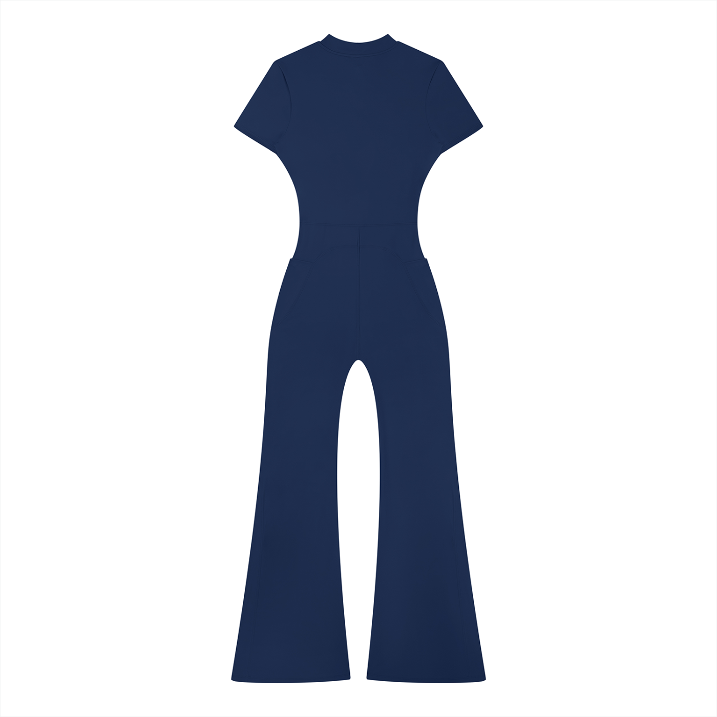 UPTOPWEAR  Women’s Tight Flared Leg Quarter-Zip Jumpsuit