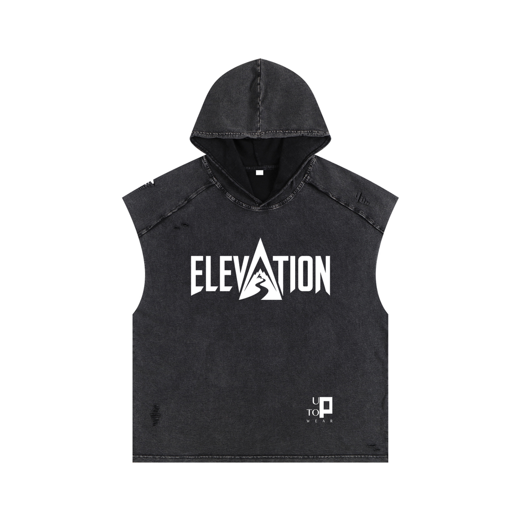 UPTOPWEARV Snow Washed Boxy Hooded Tank Top