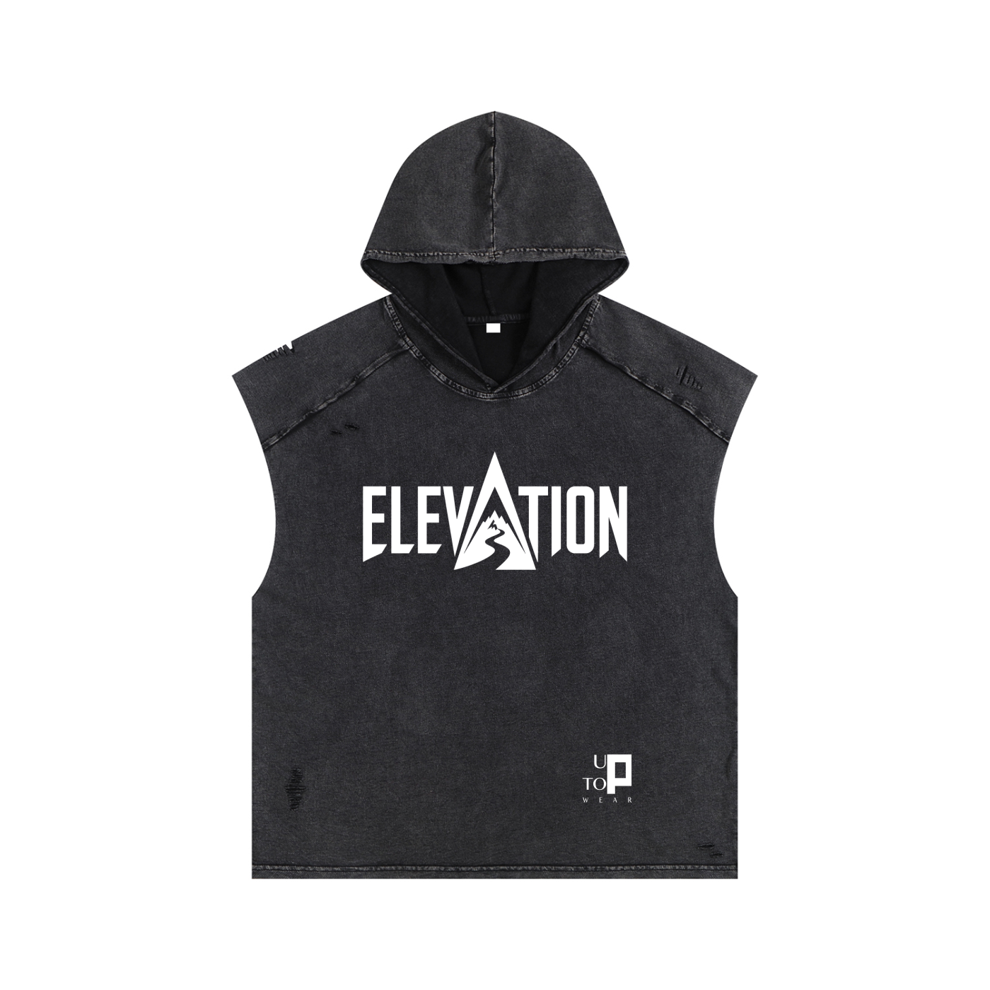UPTOPWEARV Snow Washed Boxy Hooded Tank Top