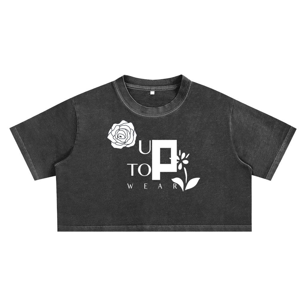 UPTOPWEAR Snow Washed Crop Top