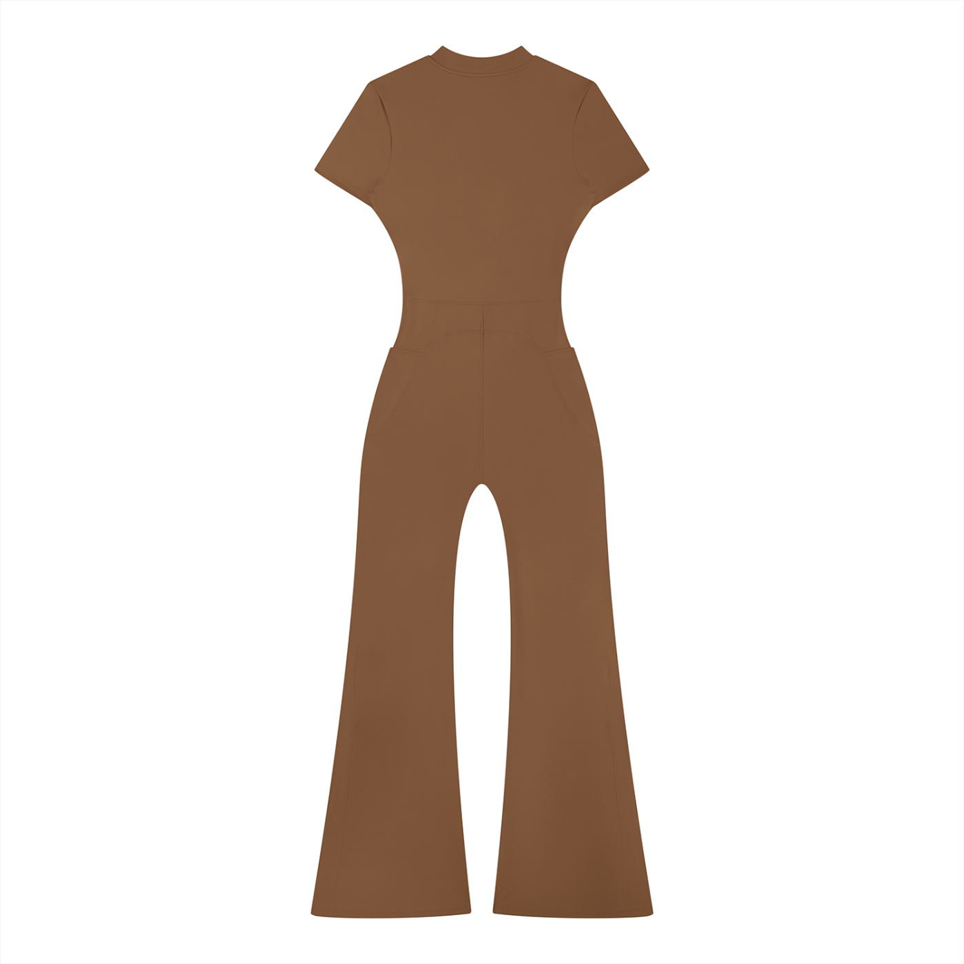 UPTOPWEAR  Women’s Tight Flared Leg Quarter-Zip Jumpsuit