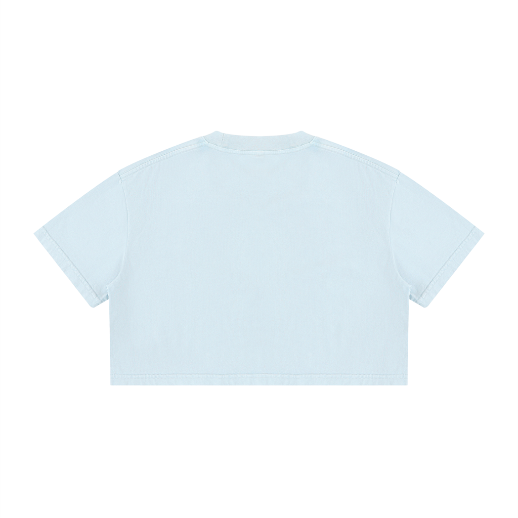 UPTOPWEAR Women's Mineral Wash Cotton Crop T-Shirt