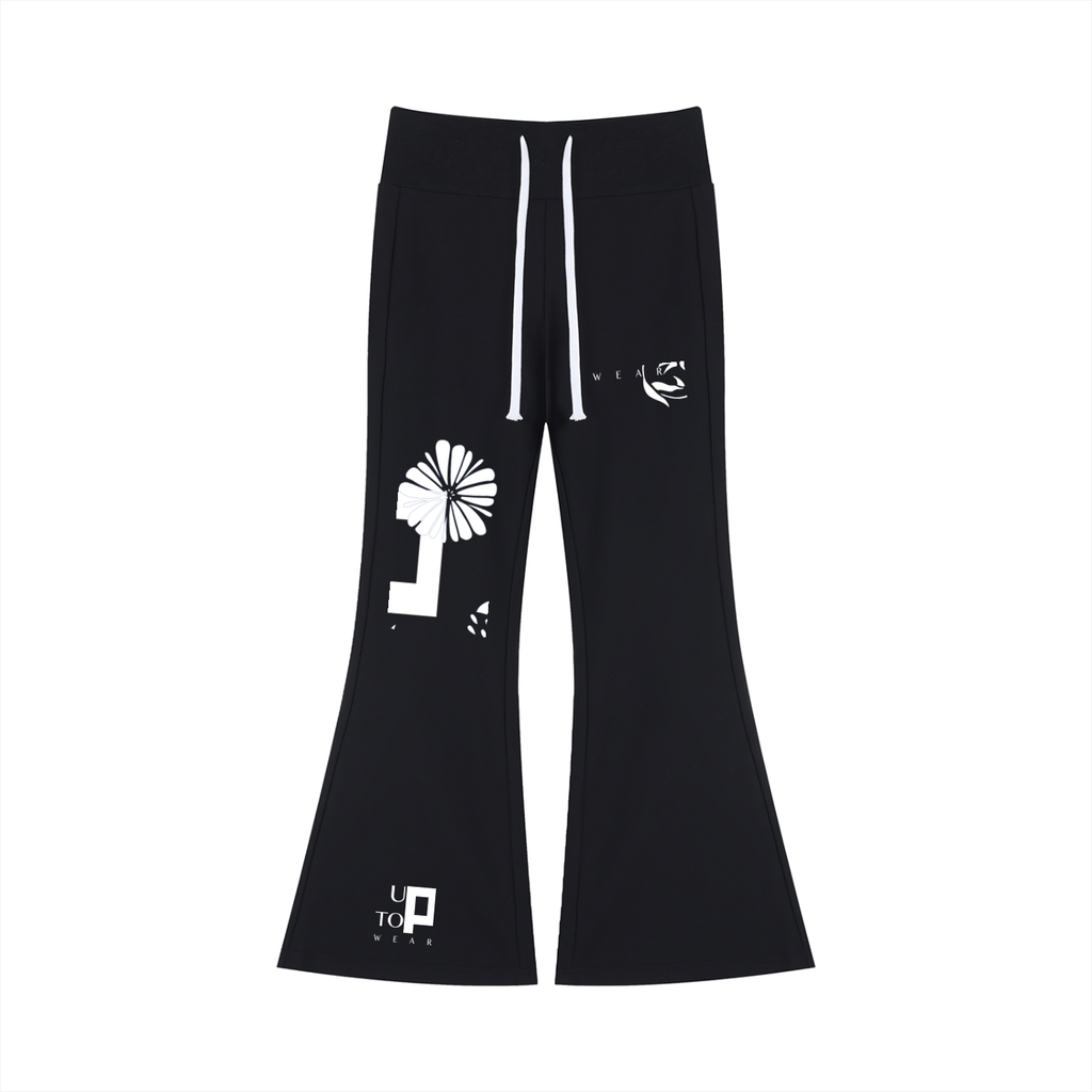 UptopWear Women's Drawstring Flared Leg Pants