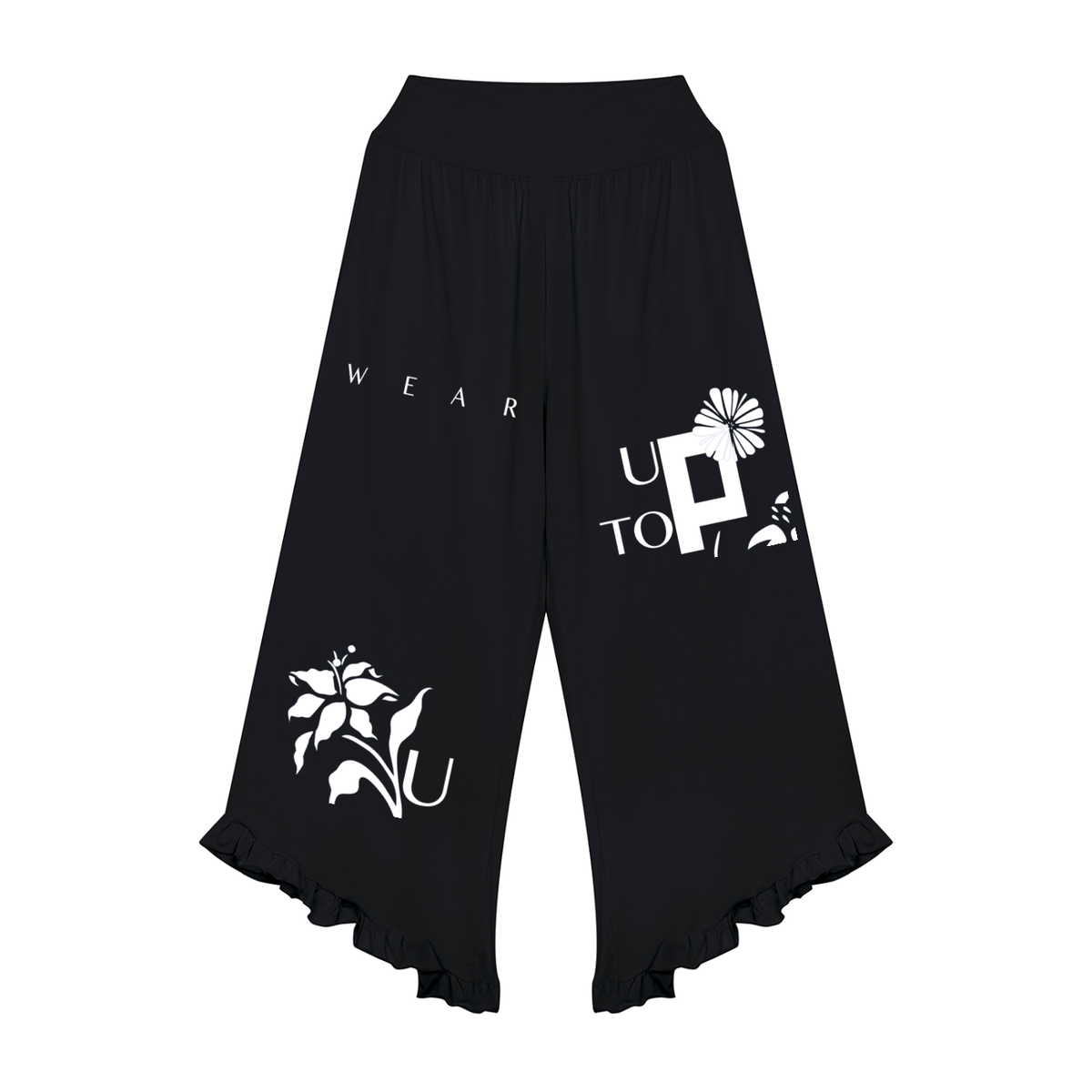 UPTOPWEAR Women’s Ruched Wide Leg Pants