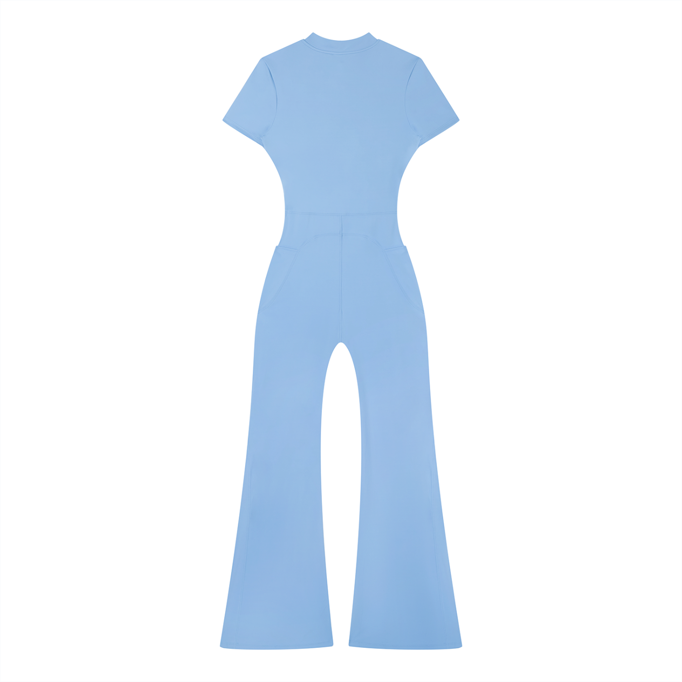 UPTOPWEAR  Women’s Tight Flared Leg Quarter-Zip Jumpsuit